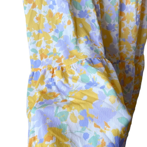 ASOS Design Curve Prairie Cottage Floral Maxi Dress Romantic Yellow Purple 14 - Picture 5 of 8